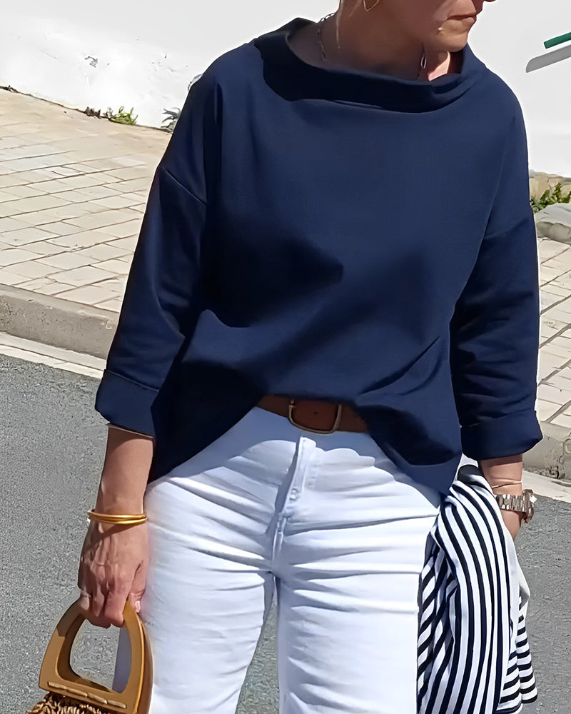 Ophelia | Elegant Mock Neck Blouse