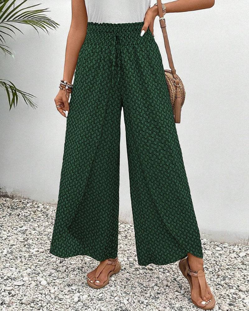 Evangeline | Elegant Geometric Print Palazzo Pants