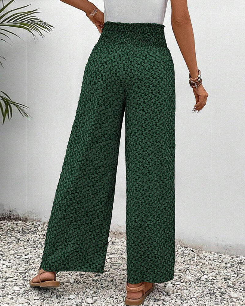 Evangeline | Elegant Geometric Print Palazzo Pants