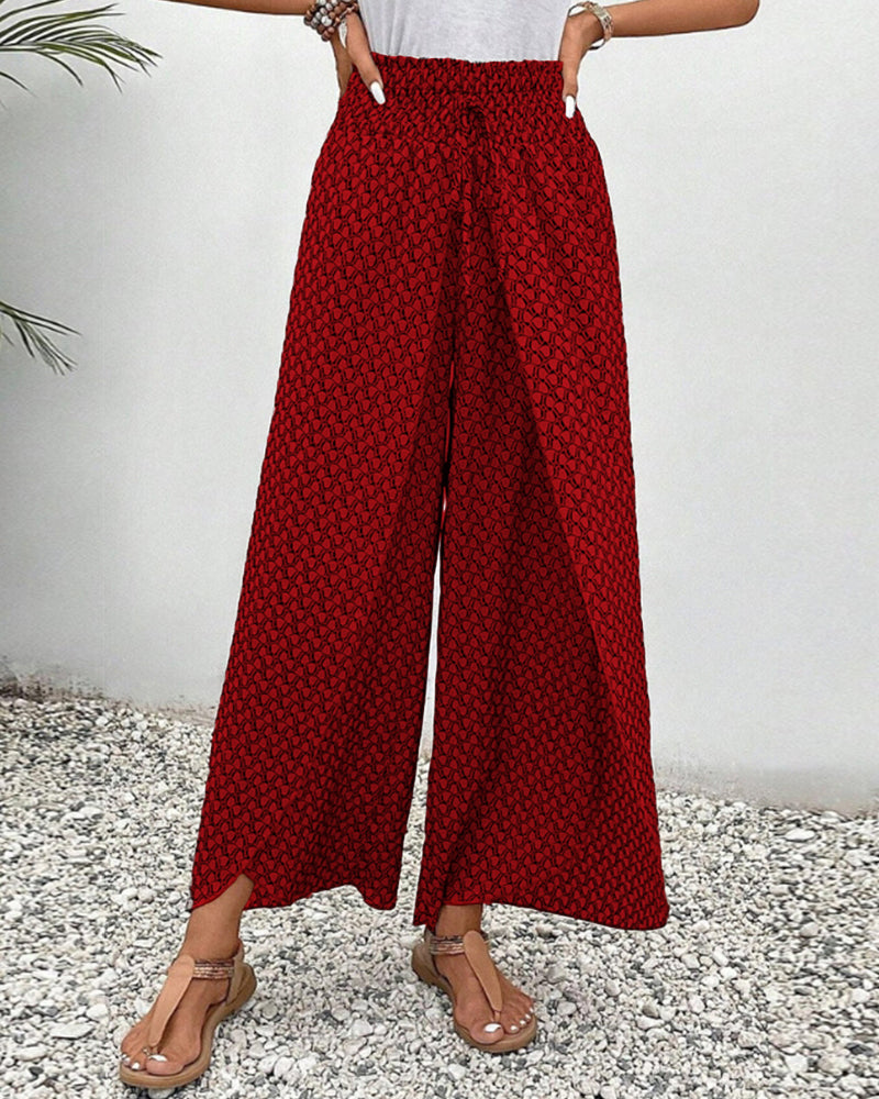 Evangeline | Elegant Geometric Print Palazzo Pants