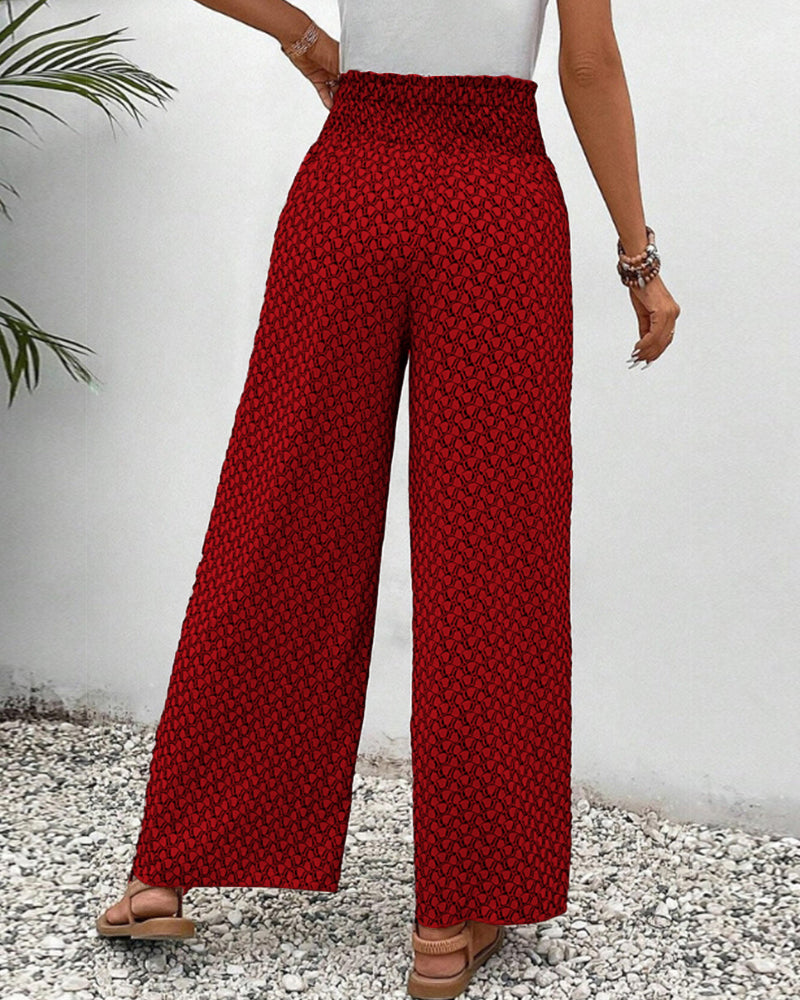 Evangeline | Elegant Geometric Print Palazzo Pants