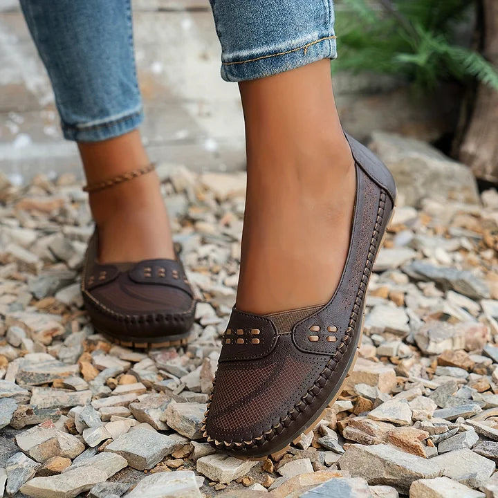 Ophelia | Elegant Perforated Penny Loafers