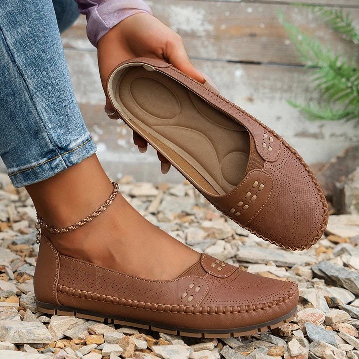 Ophelia | Elegant Perforated Penny Loafers