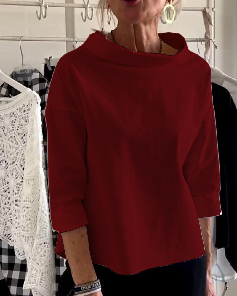 Ophelia | Elegant Mock Neck Blouse