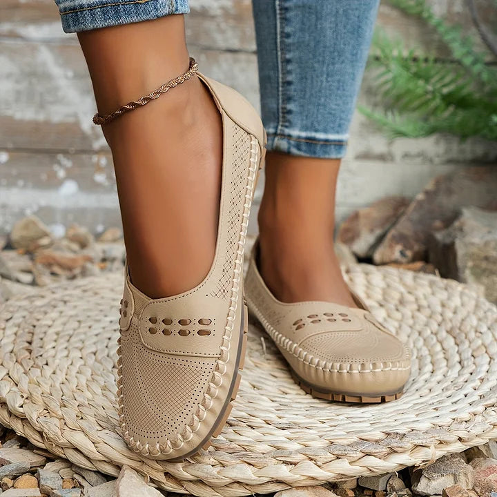 Ophelia | Elegant Perforated Penny Loafers