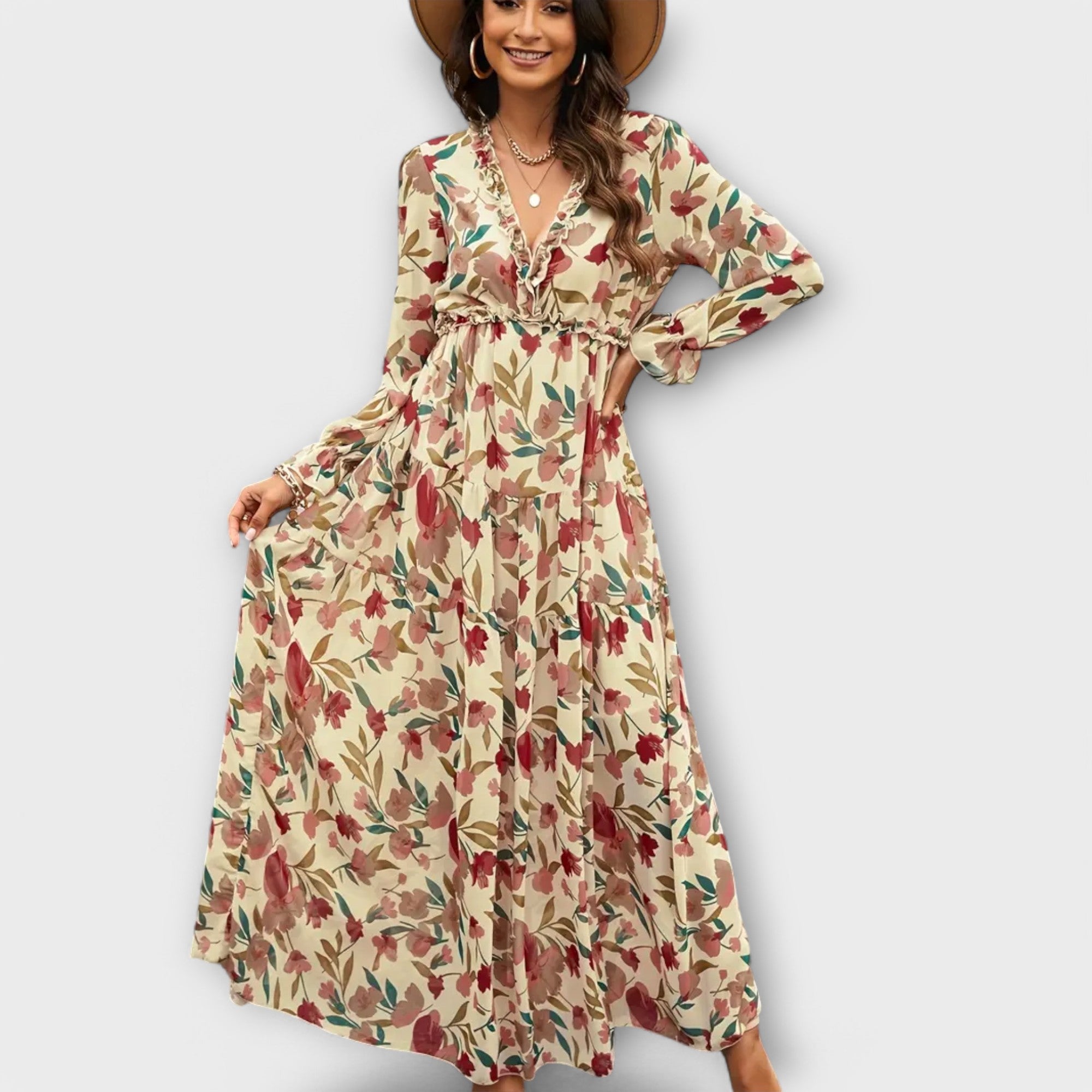 Florielle | Romantic Floral Long Sleeve Maxi Dress