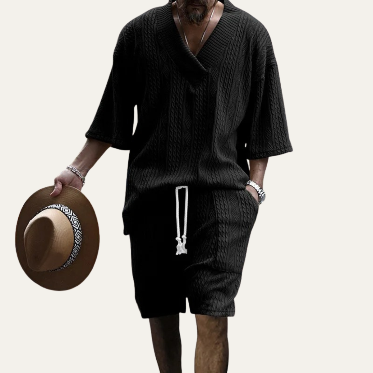 Bryce | Men's Casual Cable Knit Two Piece Set
