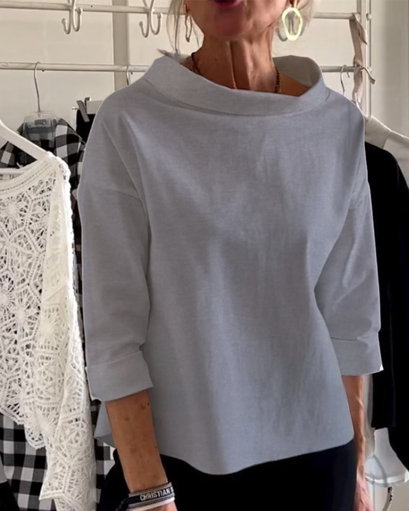 Ophelia | Elegant Mock Neck Blouse