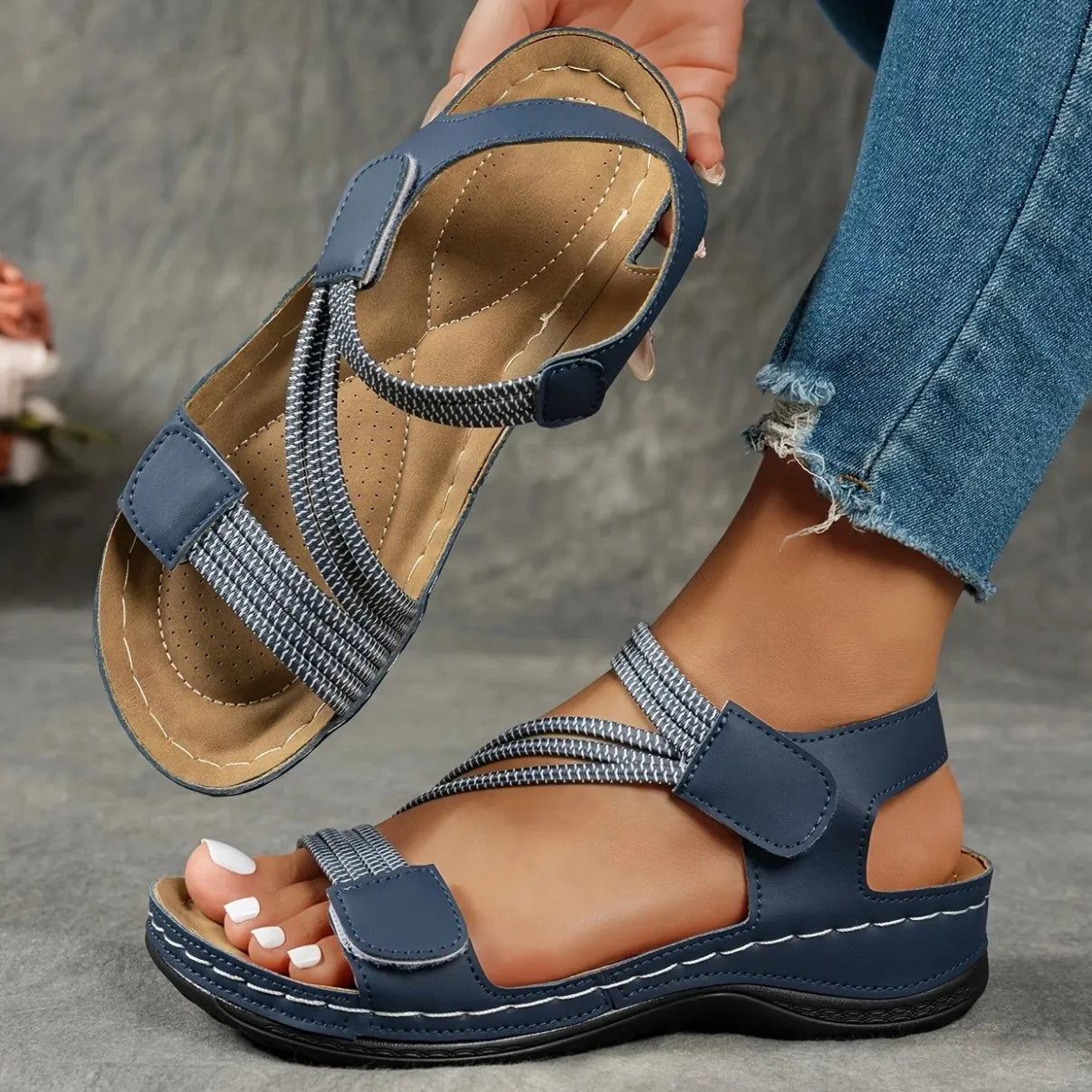 Brielle | Comfortable Platform Velcro Sandals