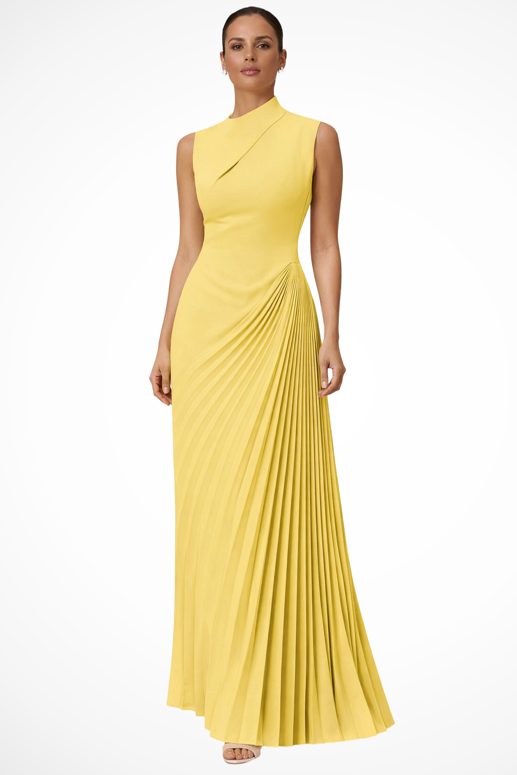 Anastasia | Elegant One Shoulder Pleated Maxi Dress