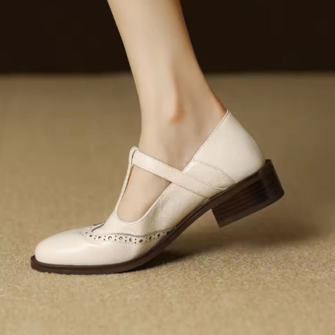 Cordelia | Classic T-Strap Mary Jane Block Heels
