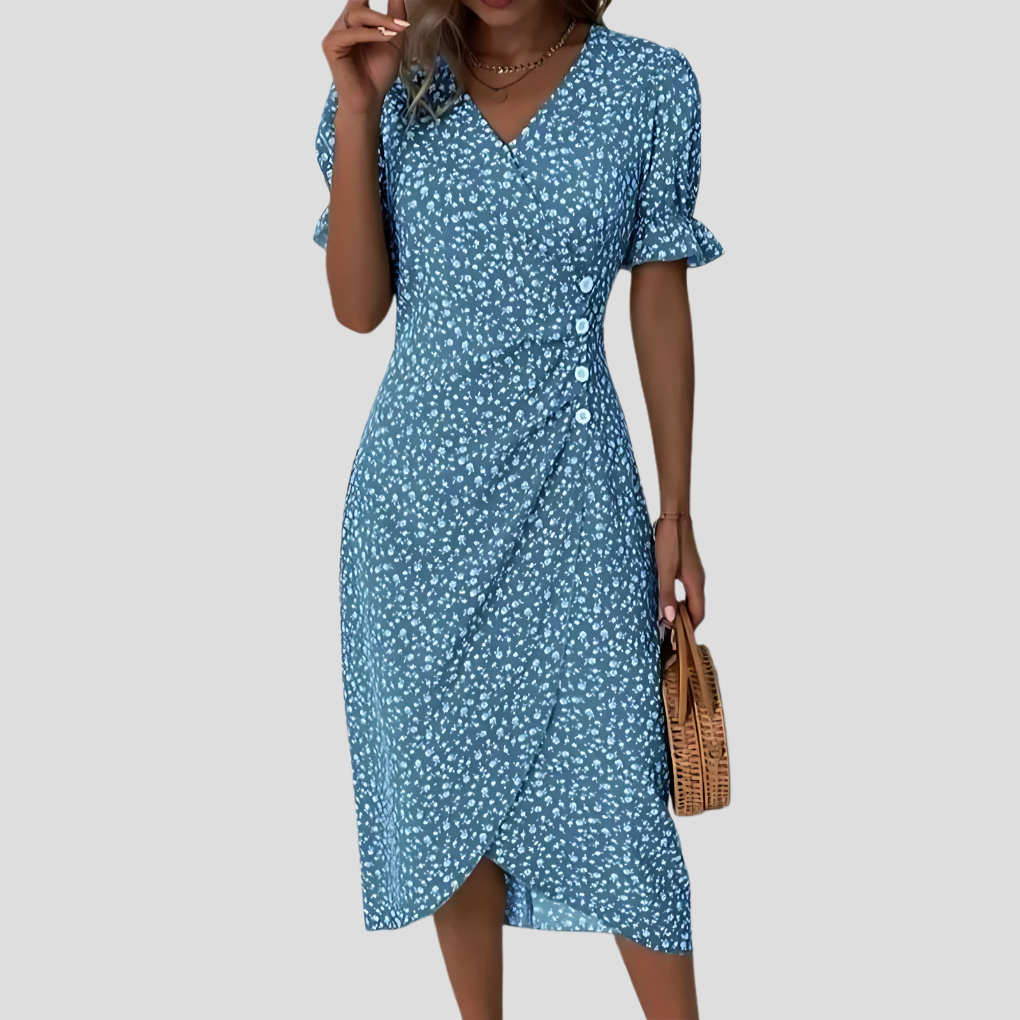 Delphine | Floral Wrap Midi Dress