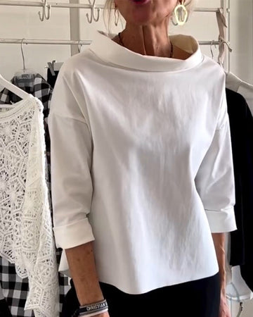 Ophelia | Elegant Mock Neck Blouse