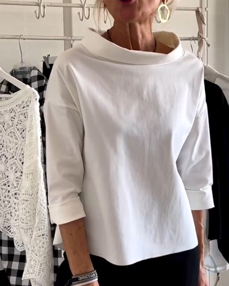 Ophelia | Elegant Mock Neck Blouse