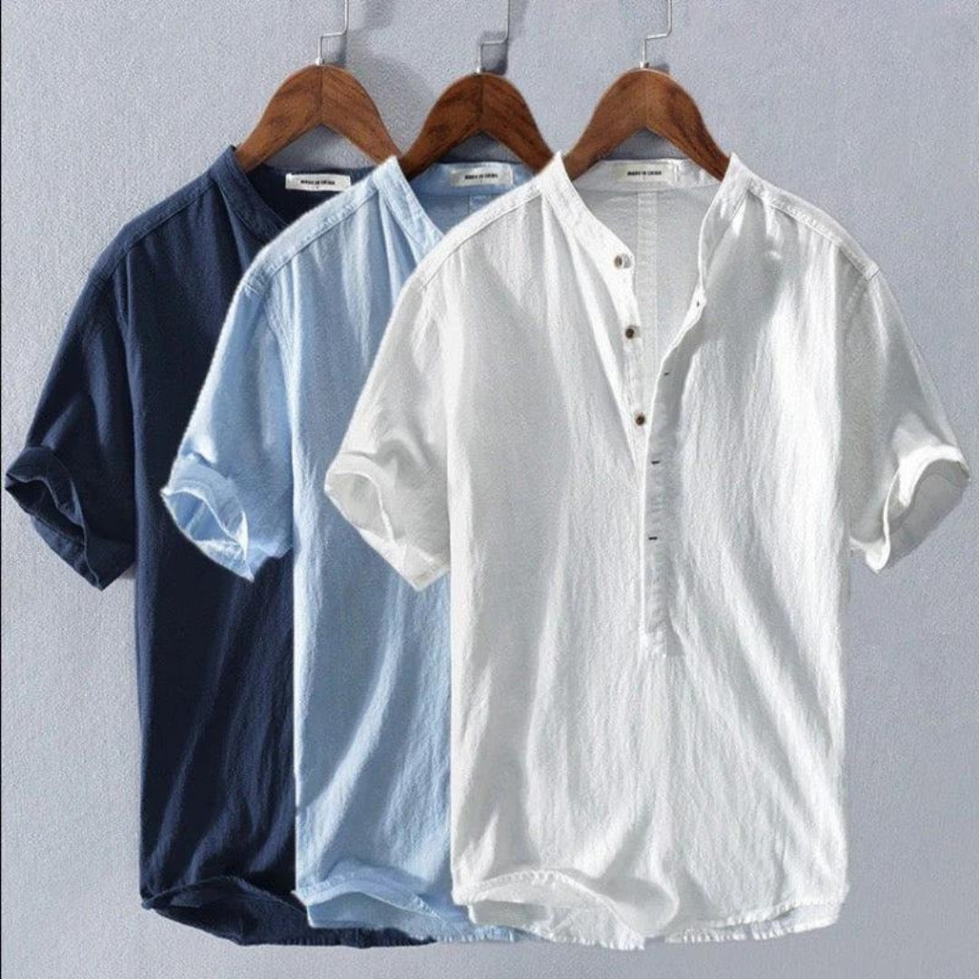 Knox | Men's Casual Linen Henley Shirt