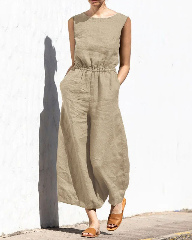 Tempest | Casual Linen Wide Leg Jumpsuit