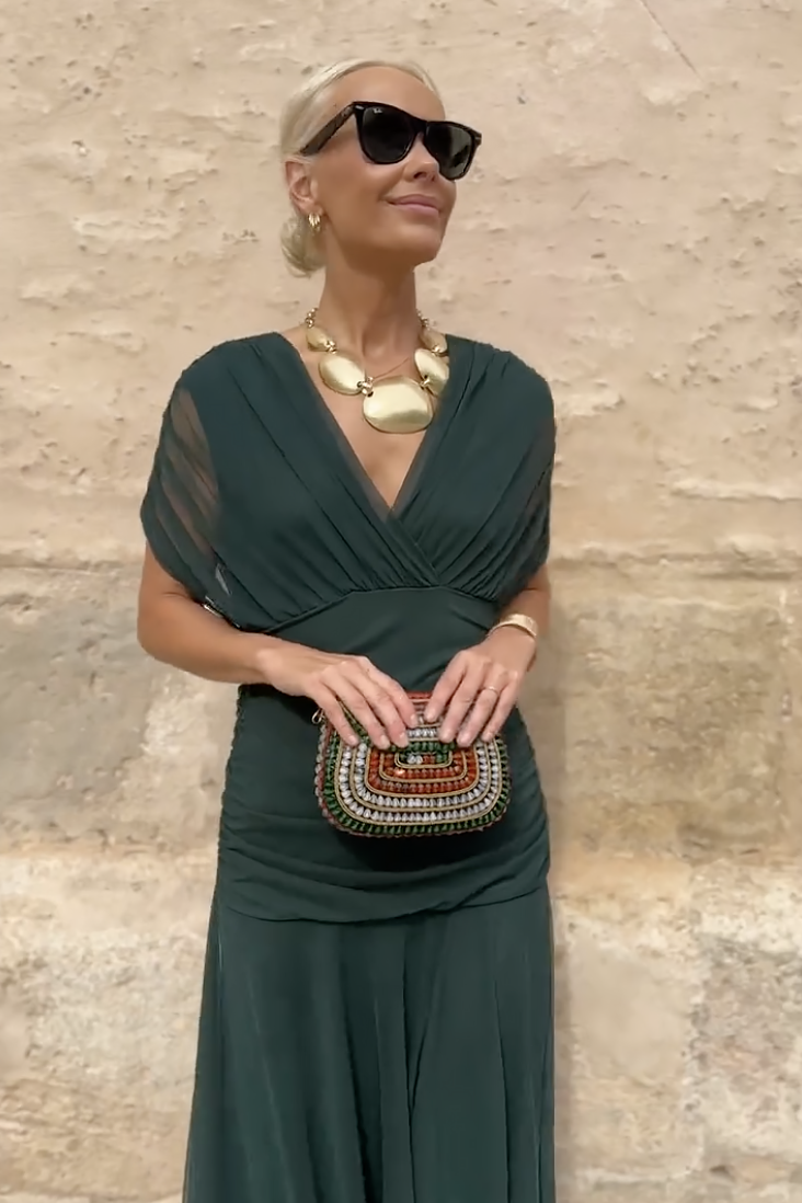 Ophelia | Elegant Off Shoulder Ruched Maxi Dress