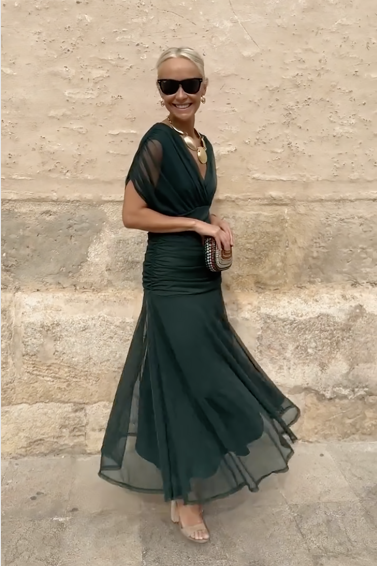 Ophelia | Elegant Off Shoulder Ruched Maxi Dress