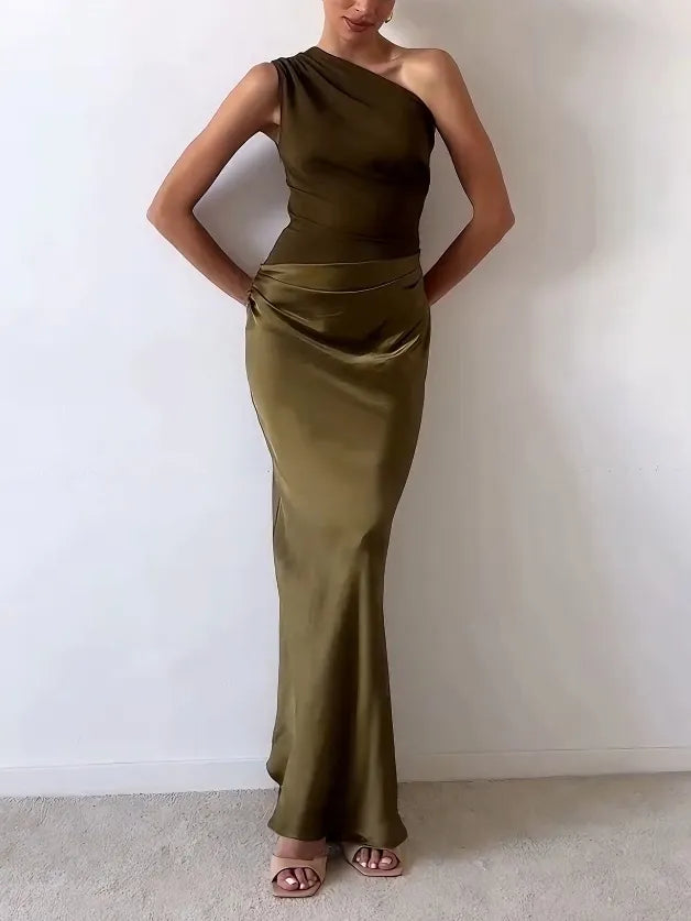 Serenelle | Elegant One Shoulder Maxi Dress