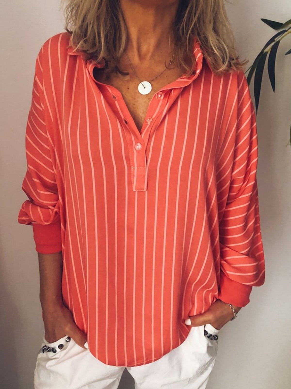 Valentina | Elegant Stripe Oversized Shirt