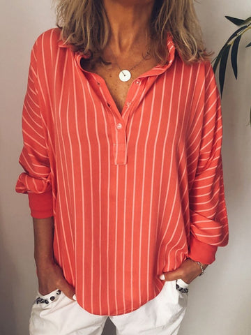 Valentina | Elegant Stripe Oversized Shirt