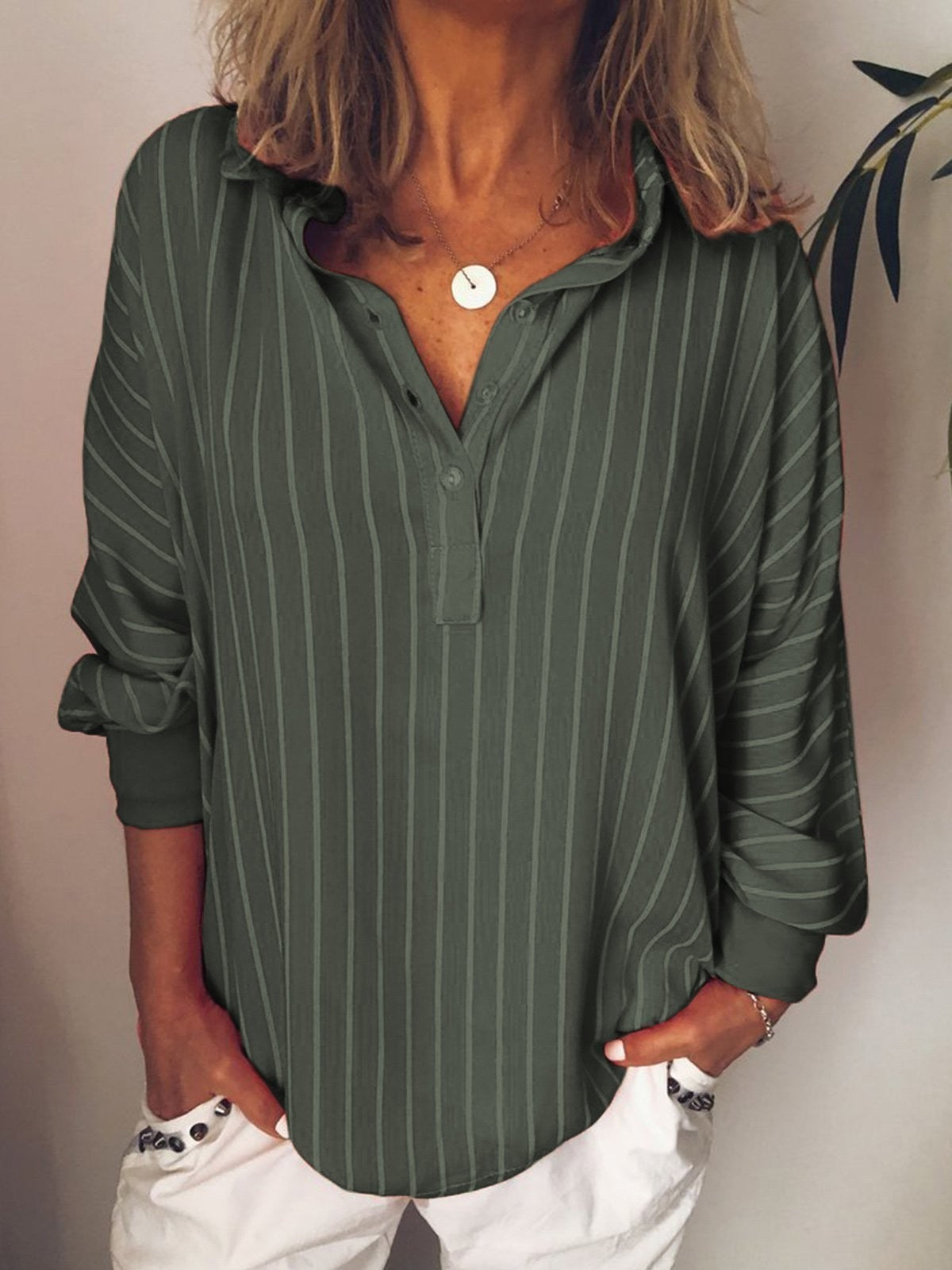 Valentina | Elegant Stripe Oversized Shirt