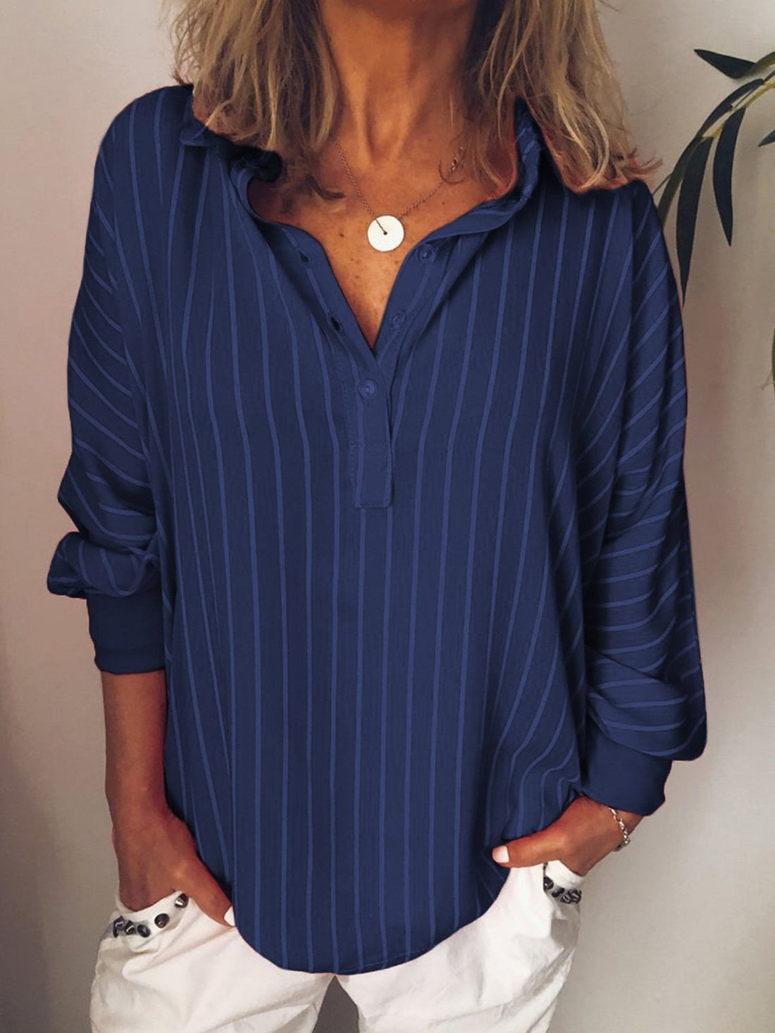 Valentina | Elegant Stripe Oversized Shirt