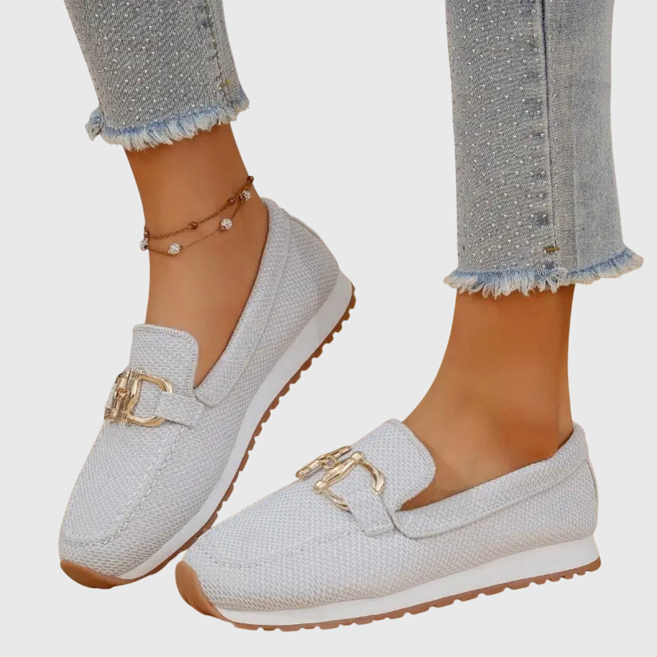 Delphine | Casual Chain Detail Penny Loafers