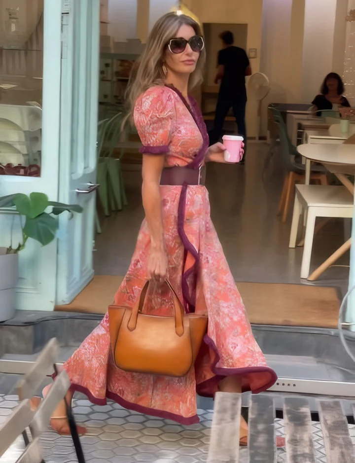 Anastasia | Floral Wrap Puff Sleeve Maxi Dress