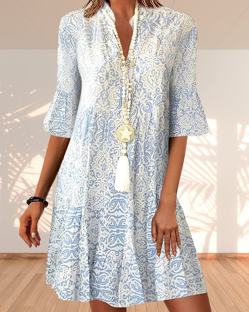Serenity | Elegant Paisley Mini Dress