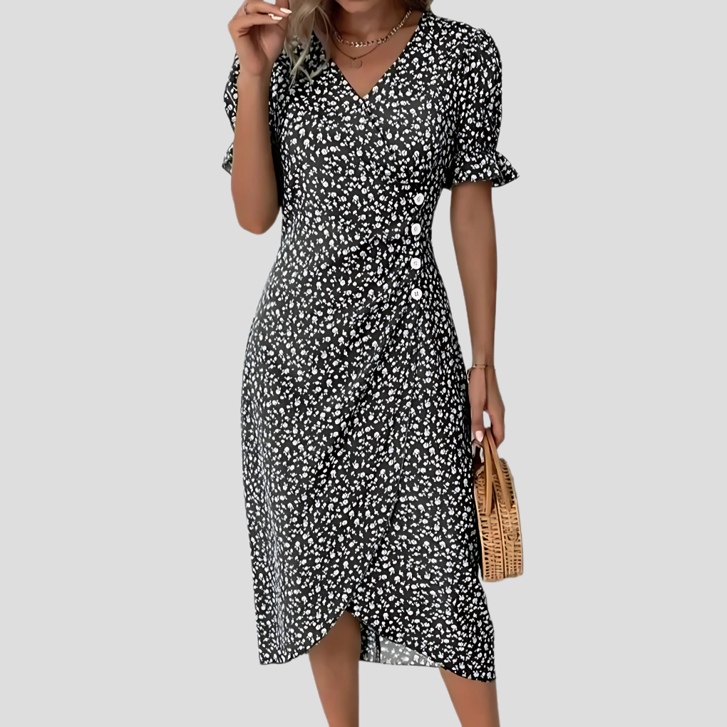 Delphine | Floral Wrap Midi Dress