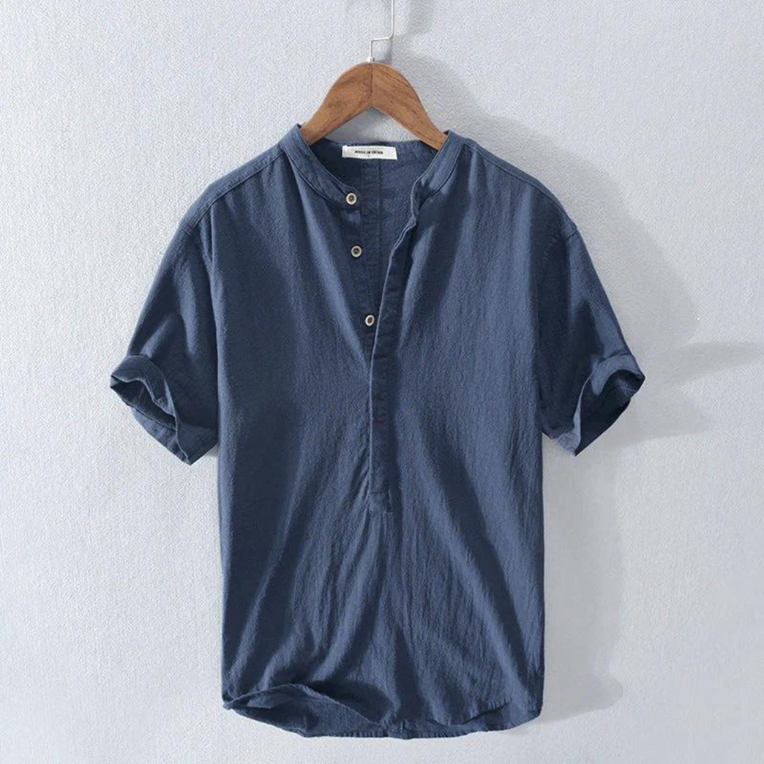 Knox | Men's Casual Linen Henley Shirt