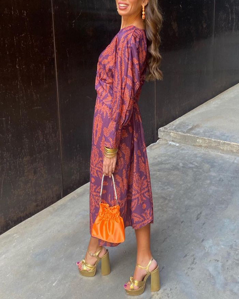Valentina | Elegant Paisley Wrap Midi Dress