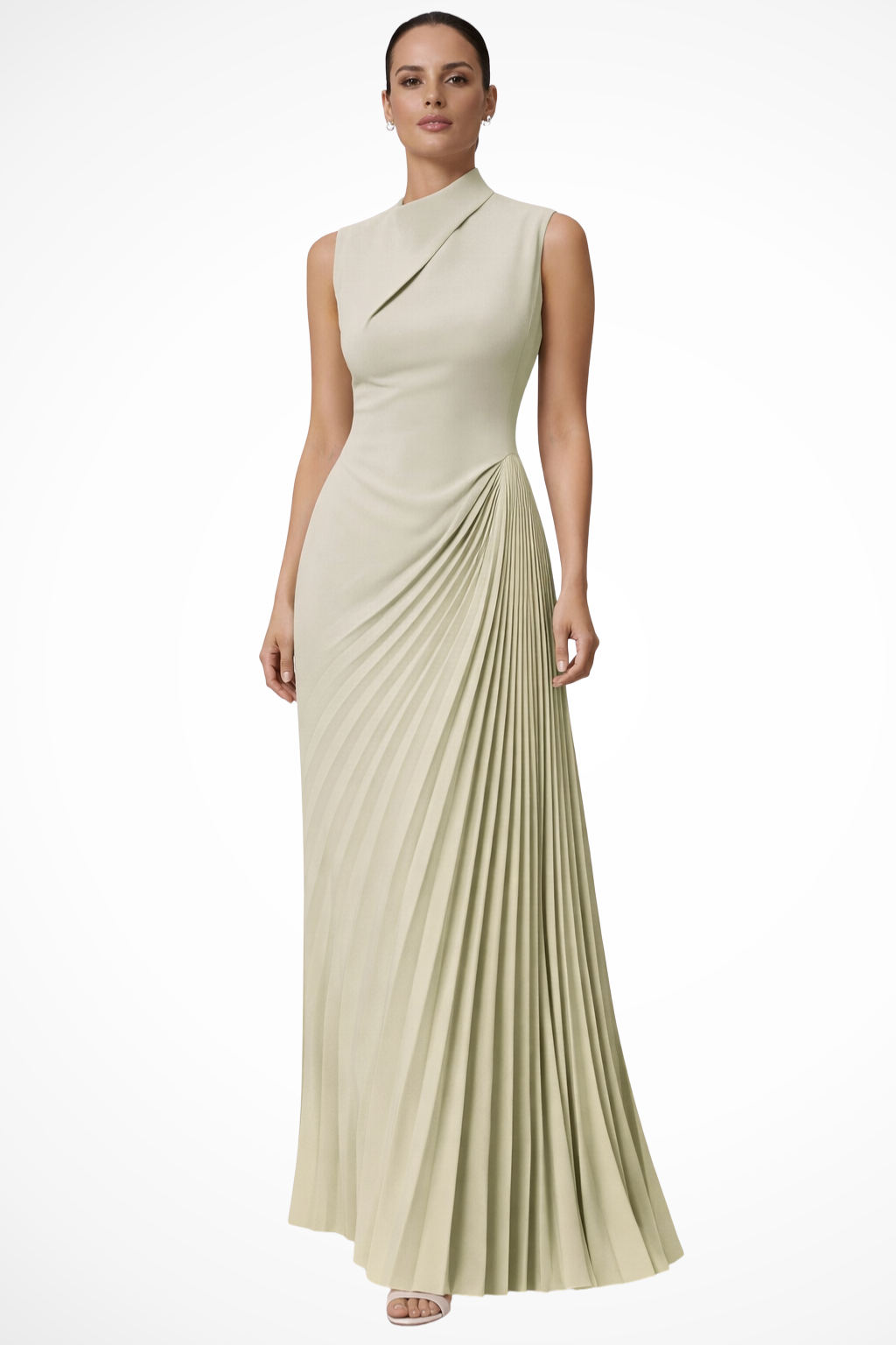 Anastasia | Elegant One Shoulder Pleated Maxi Dress