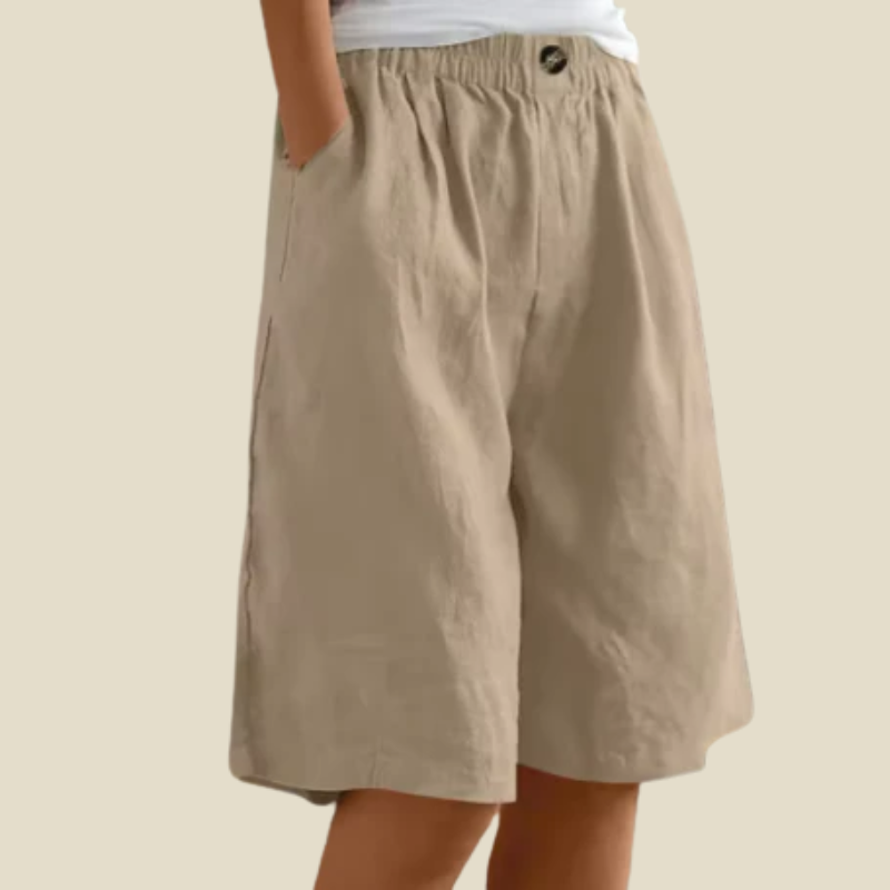 Camille | Effortless Linen Wide-Leg Shorts