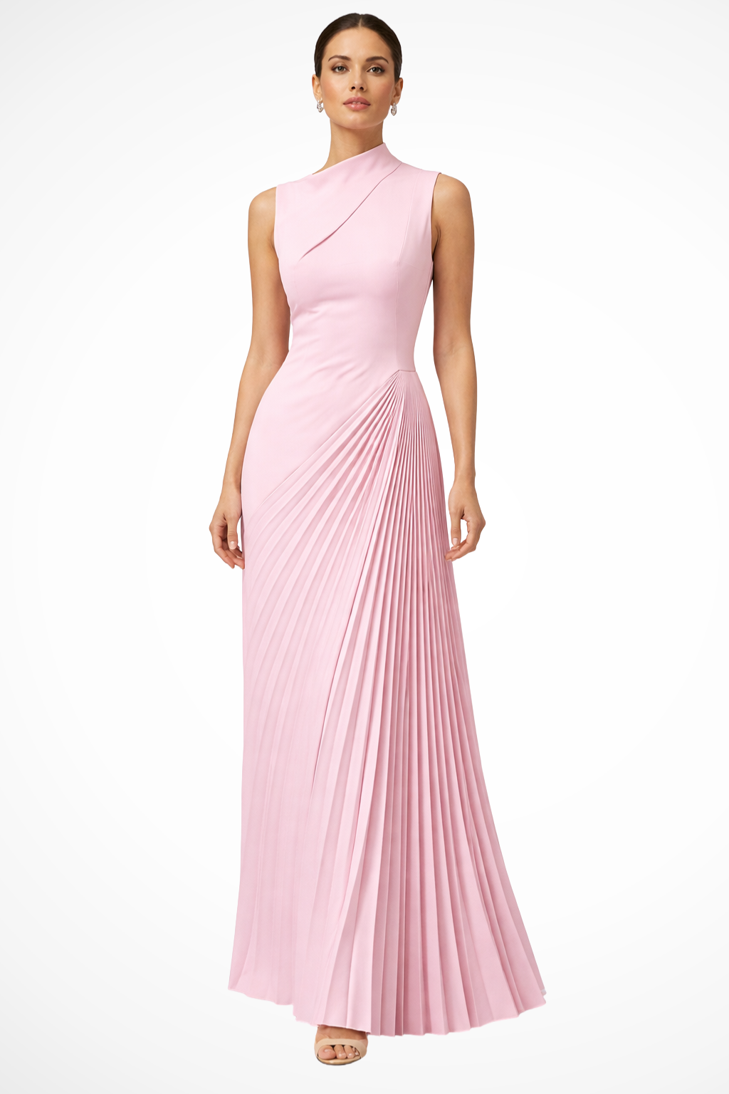 Anastasia | Elegant One Shoulder Pleated Maxi Dress