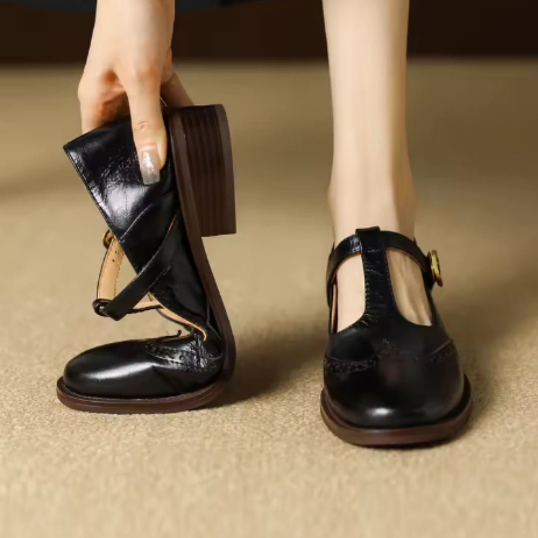 Cordelia | Classic T-Strap Mary Jane Block Heels