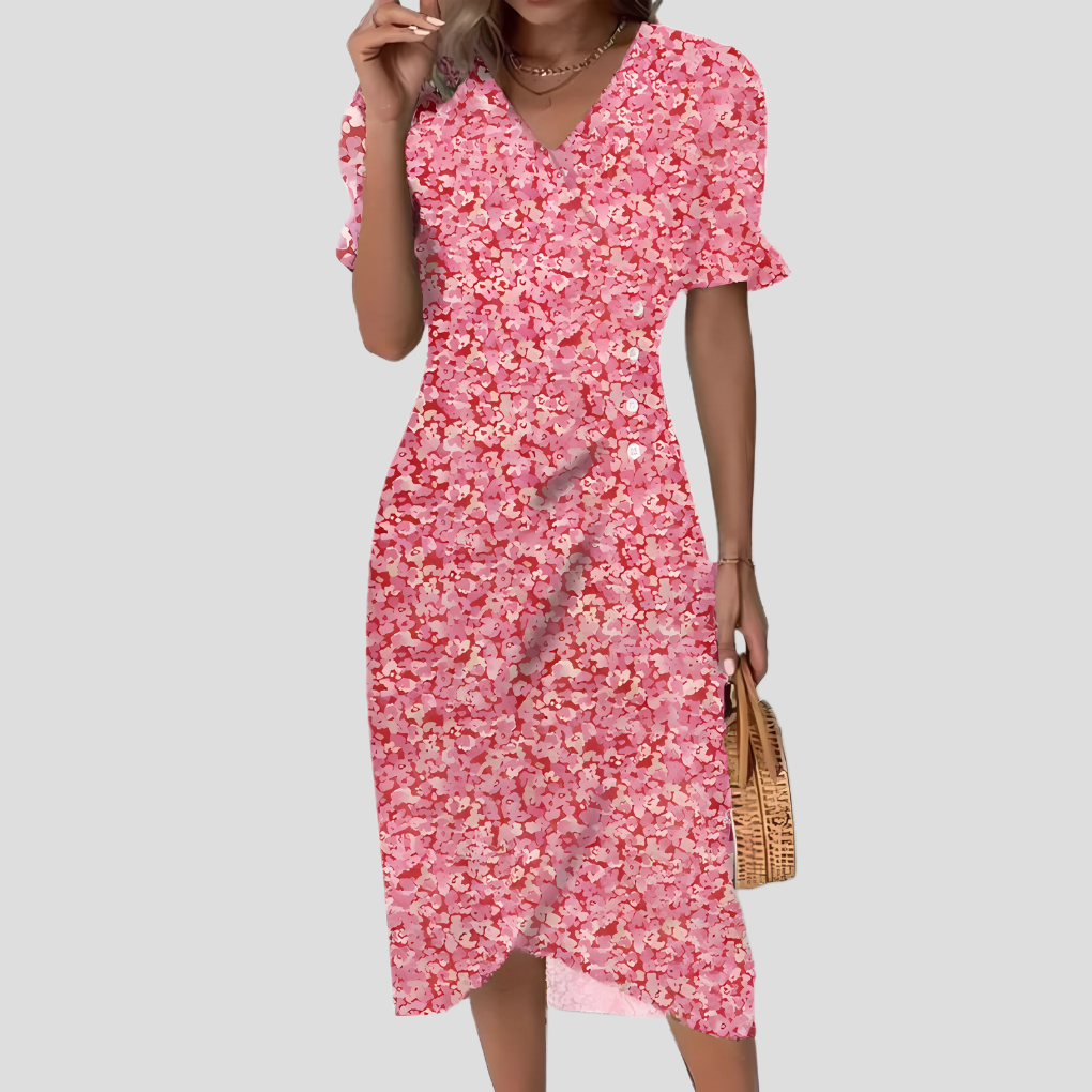 Delphine | Floral Wrap Midi Dress