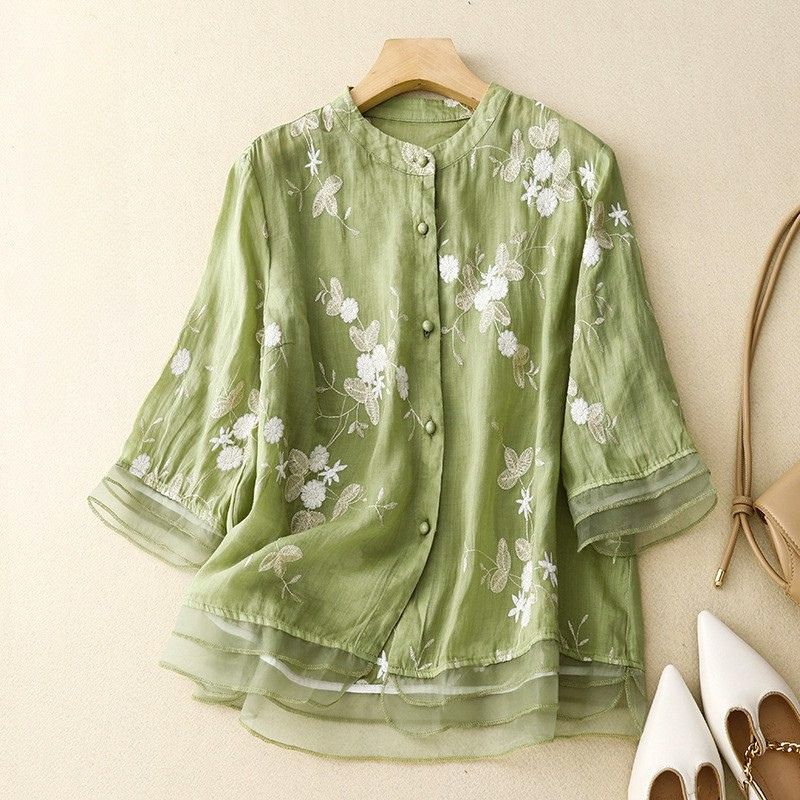 Evangeline | Elegant Floral Embroidered Blouse