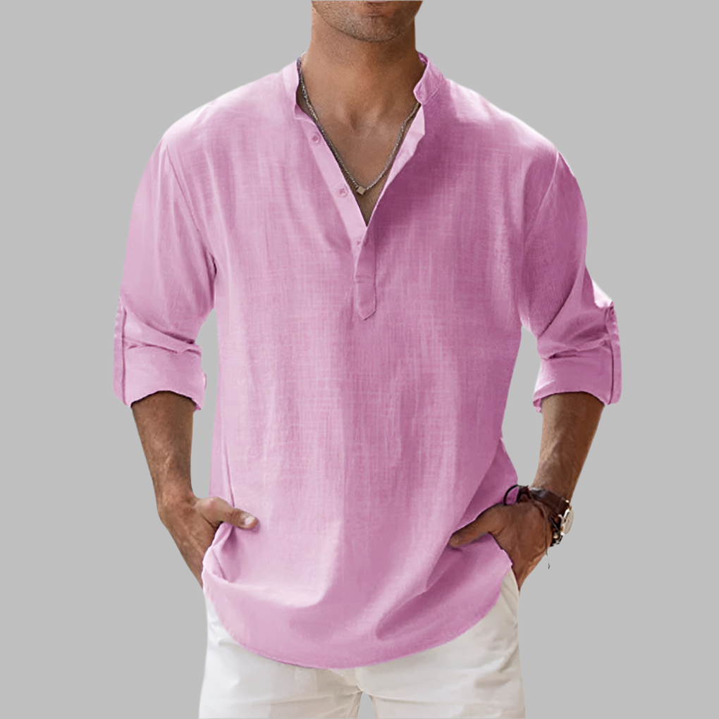 Kieran | Men's Relaxed Linen Henley Shirt