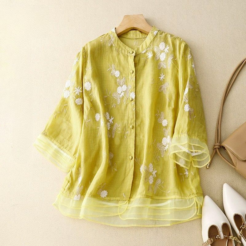 Evangeline | Elegant Floral Embroidered Blouse
