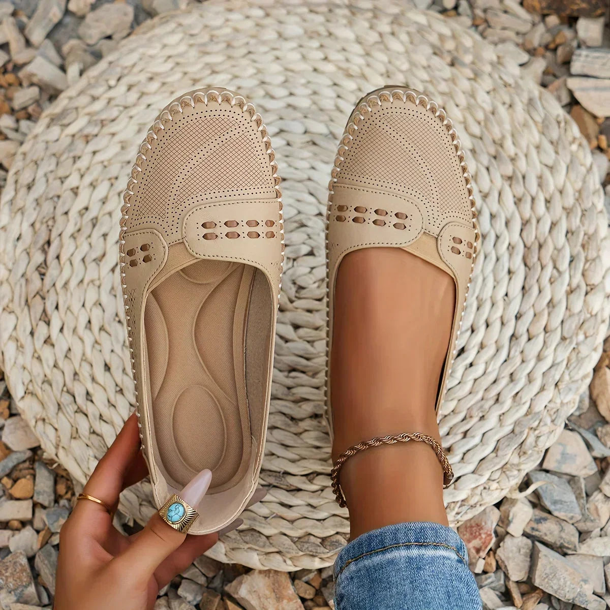 Ophelia | Elegant Perforated Penny Loafers