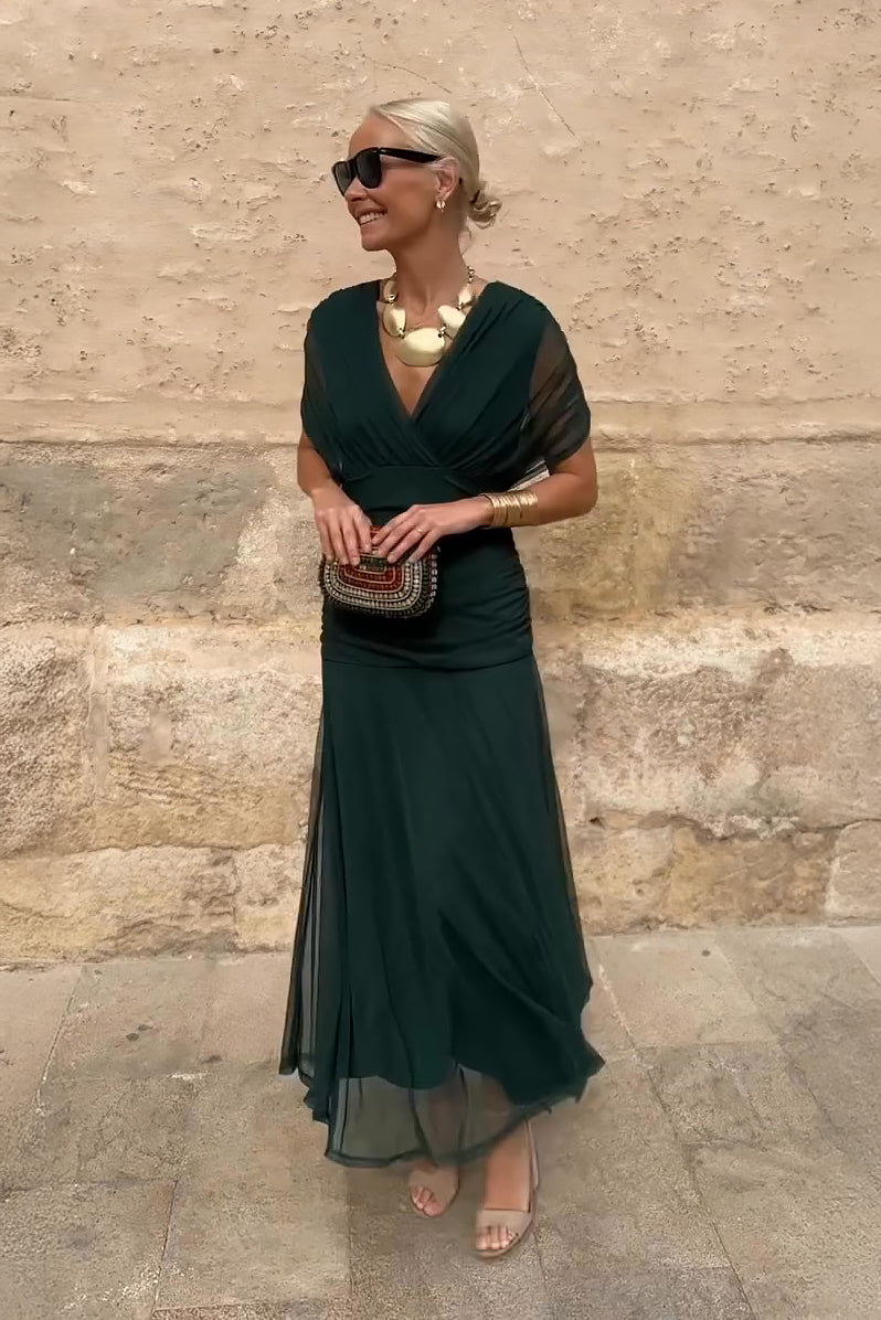 Ophelia | Elegant Off Shoulder Ruched Maxi Dress