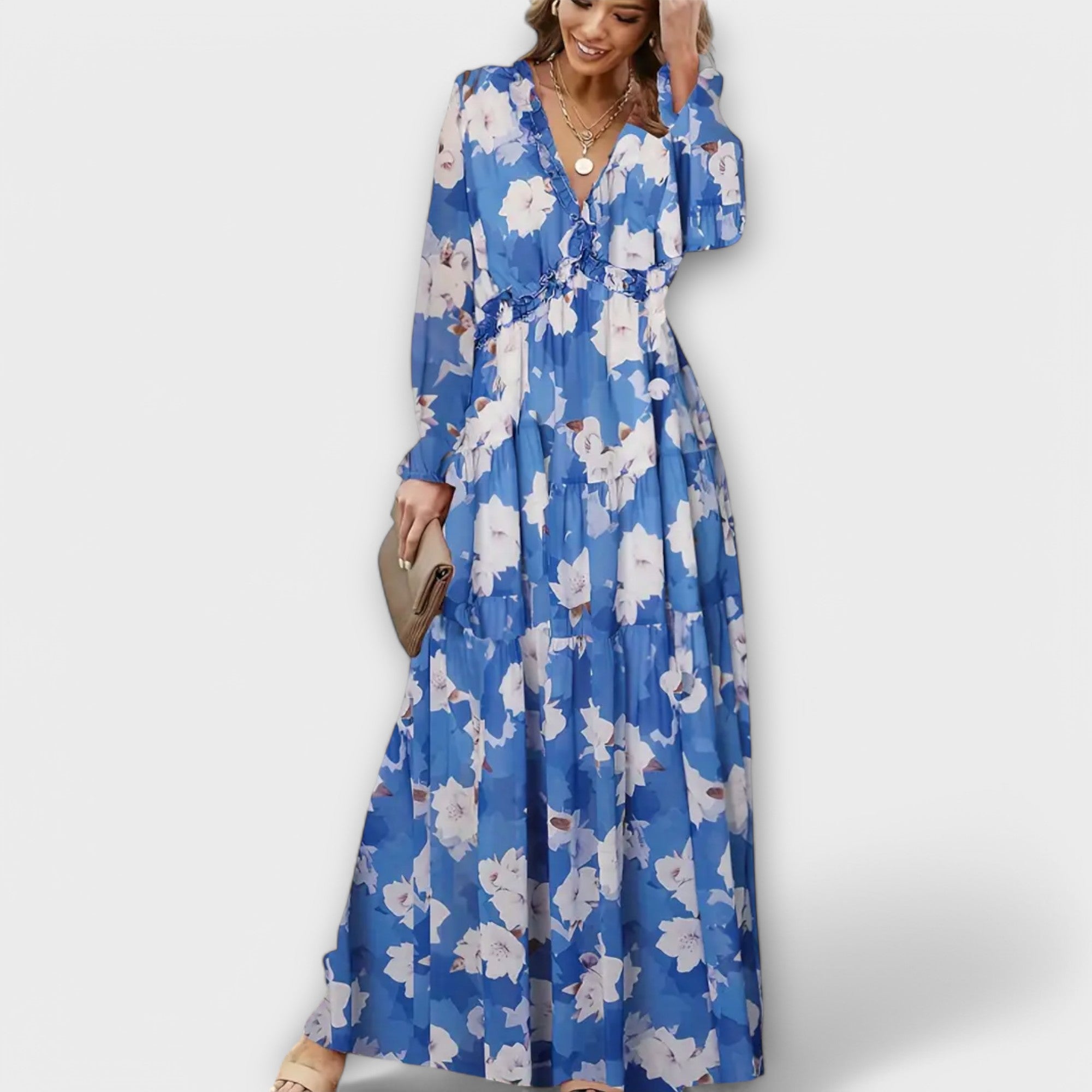 Florielle | Romantic Floral Long Sleeve Maxi Dress