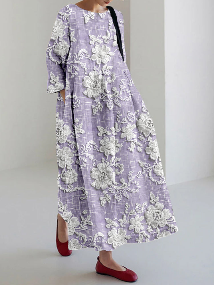 Ophelia | Elegant Embroidered Floral Maxi Dress