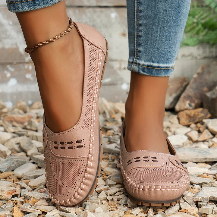 Ophelia | Elegant Perforated Penny Loafers