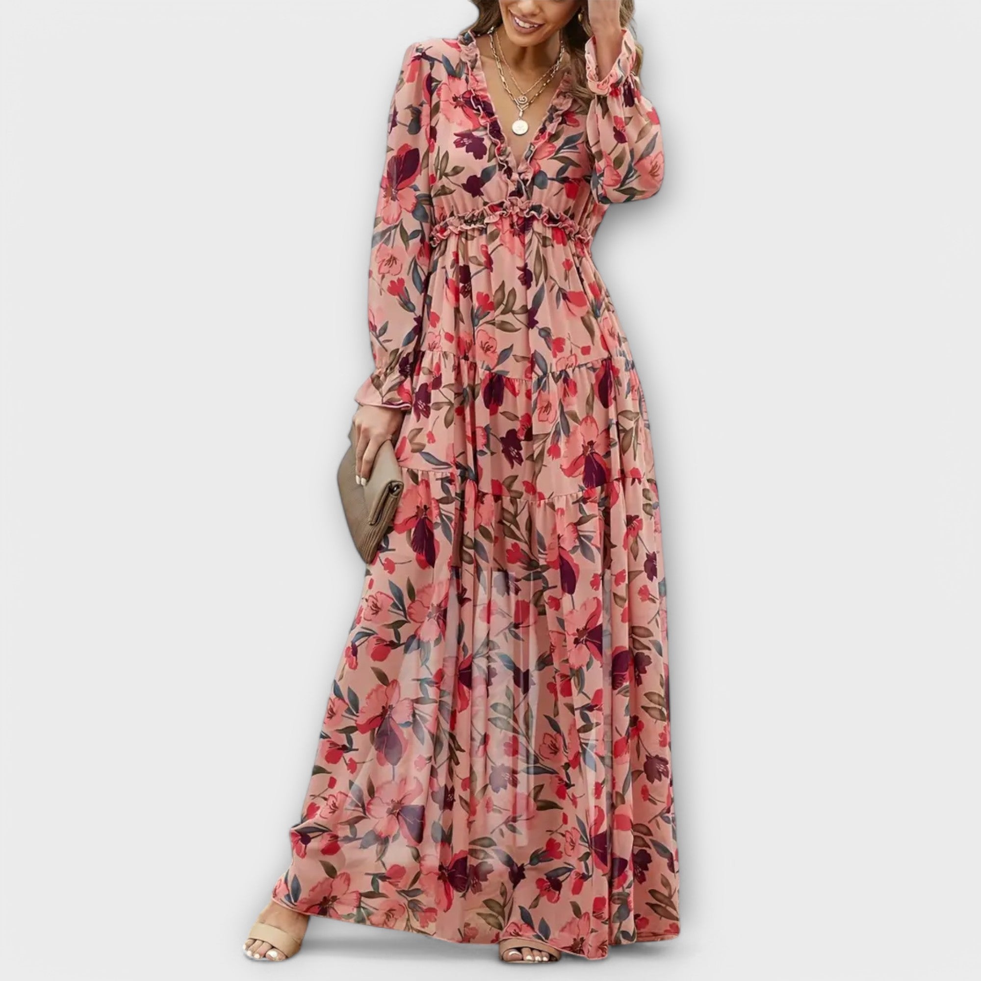 Florielle | Romantic Floral Long Sleeve Maxi Dress