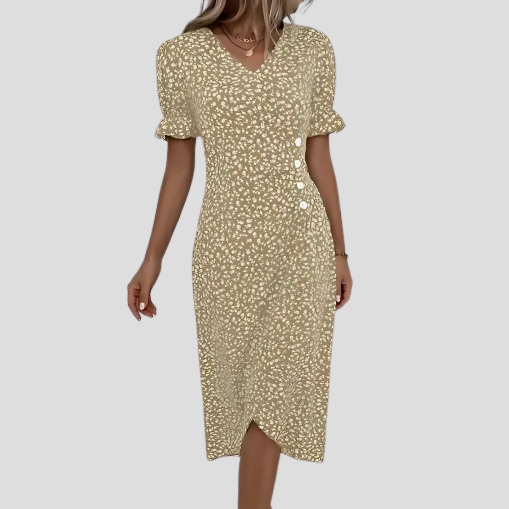 Delphine | Floral Wrap Midi Dress
