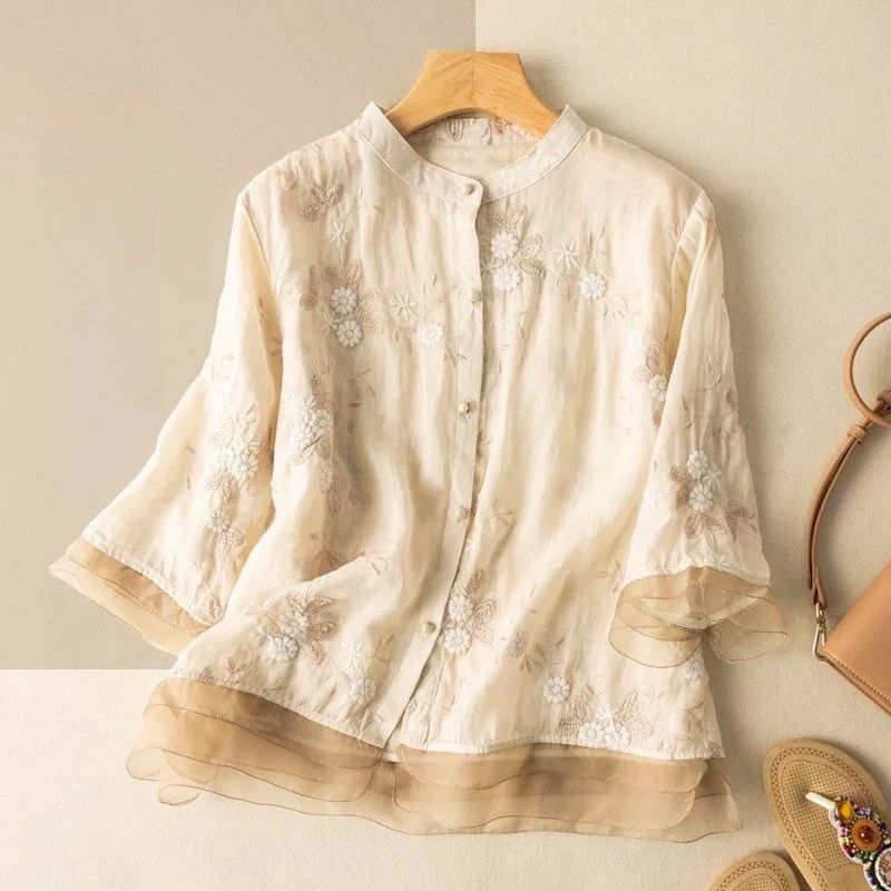 Evangeline | Elegant Floral Embroidered Blouse