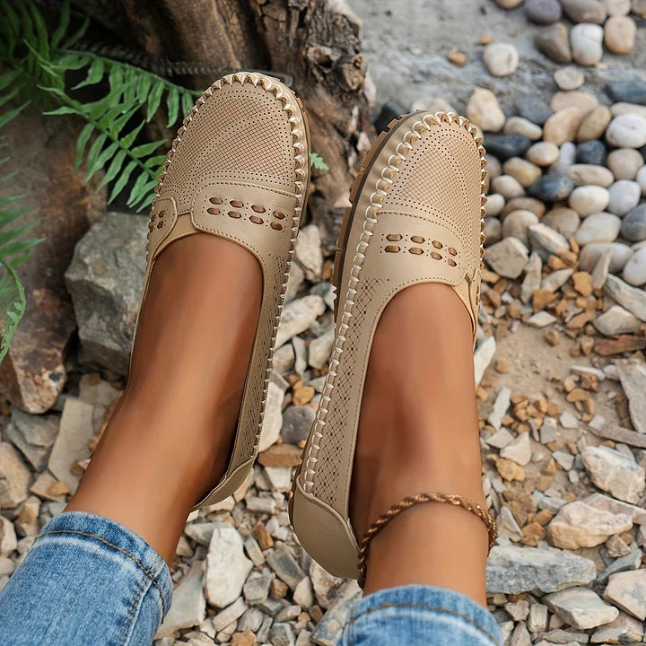 Ophelia | Elegant Perforated Penny Loafers